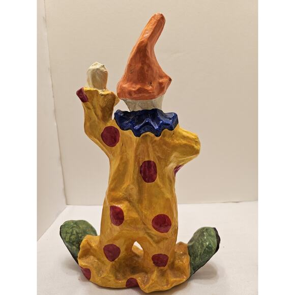 Mexican VTG‎ 70s Art Paper Mache Clown Set of 2 Clown Figurines 14" - Picture 6 of 16